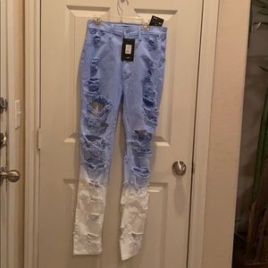Ombré ripped skinny 213